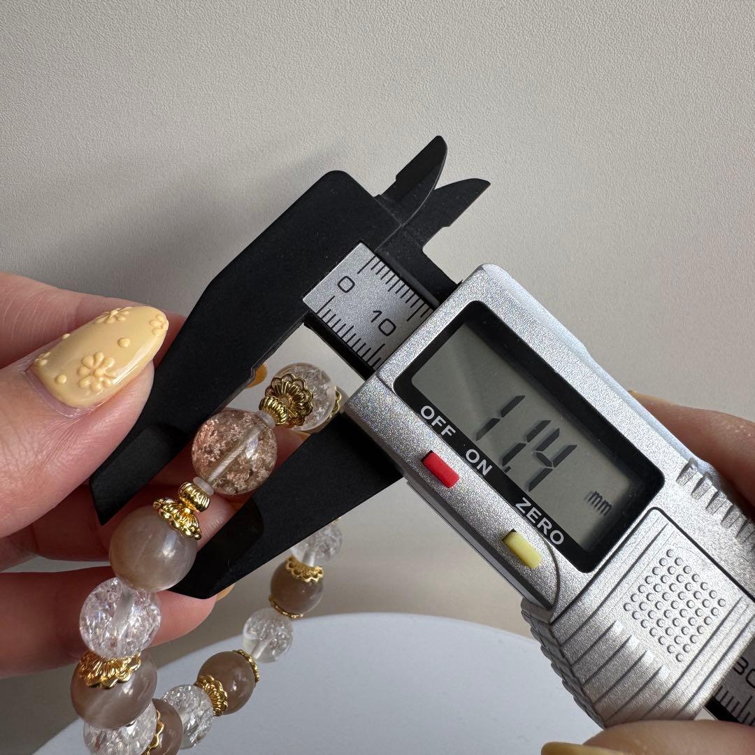 セール　一点物　天然石　ハンドメイドブレス　ガーデンルチル　水晶　ムーンストーン