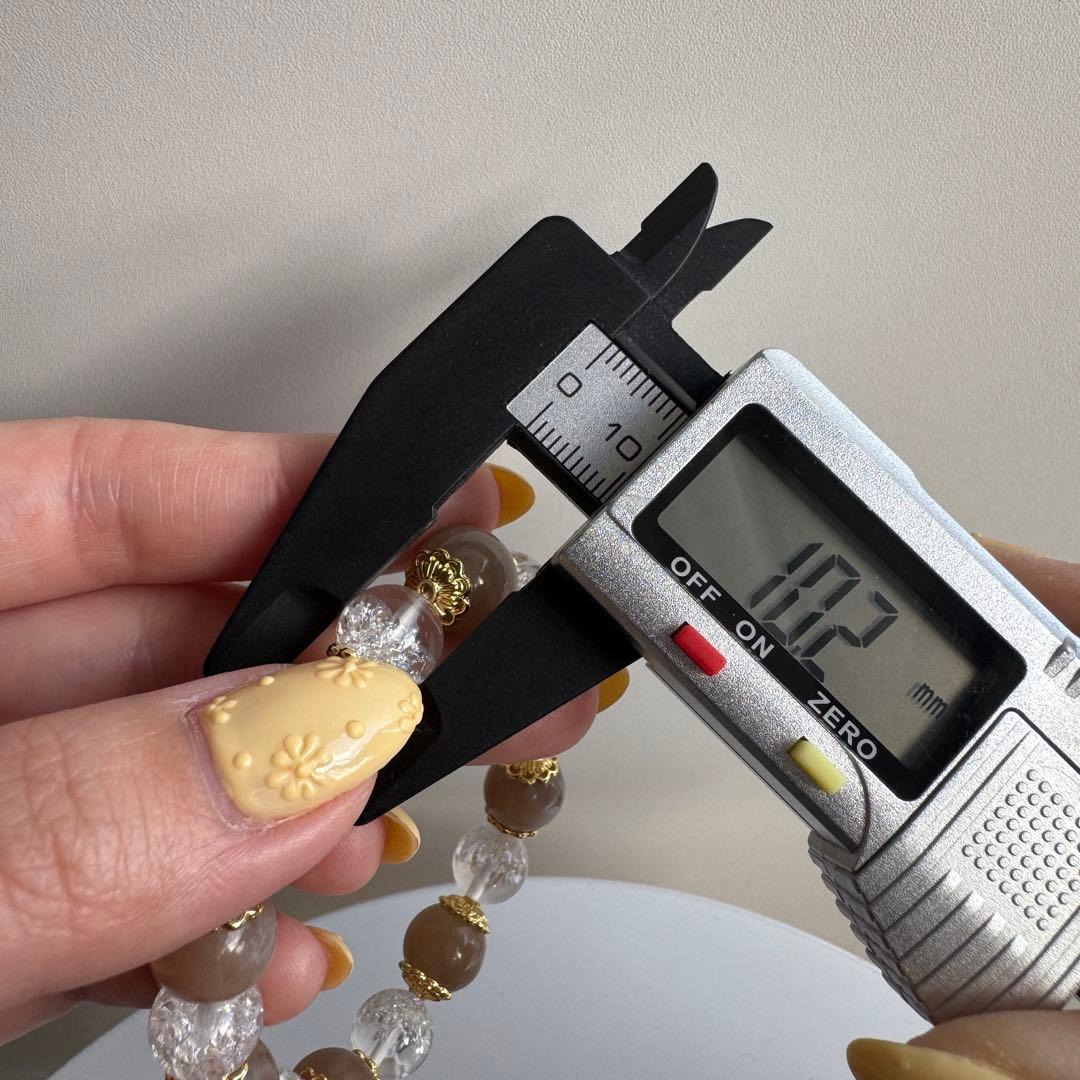 セール　一点物　天然石　ハンドメイドブレス　ガーデンルチル　水晶　ムーンストーン