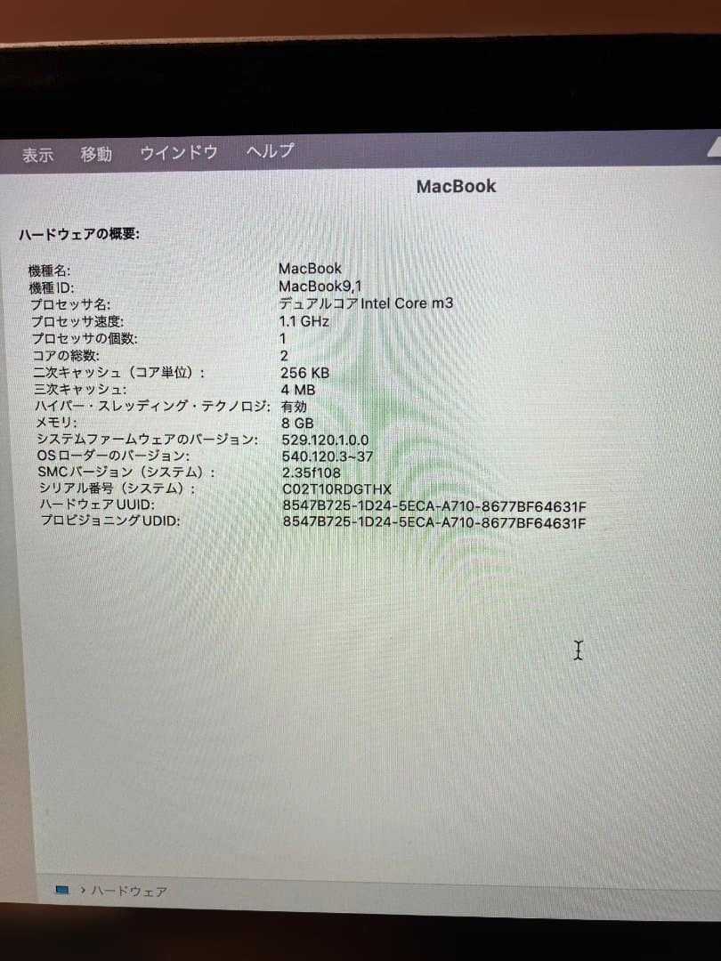 MacBook A1534 8GB/256GB 　（本体はキレイ）