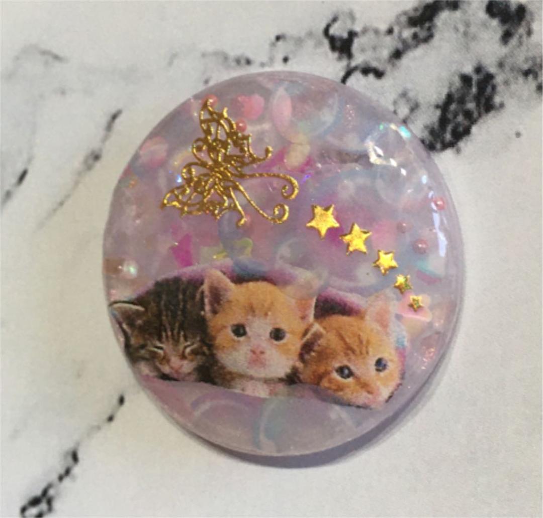レジンヘアゴム、ゆめかわしゃぼん玉猫ちゃん・再販不可