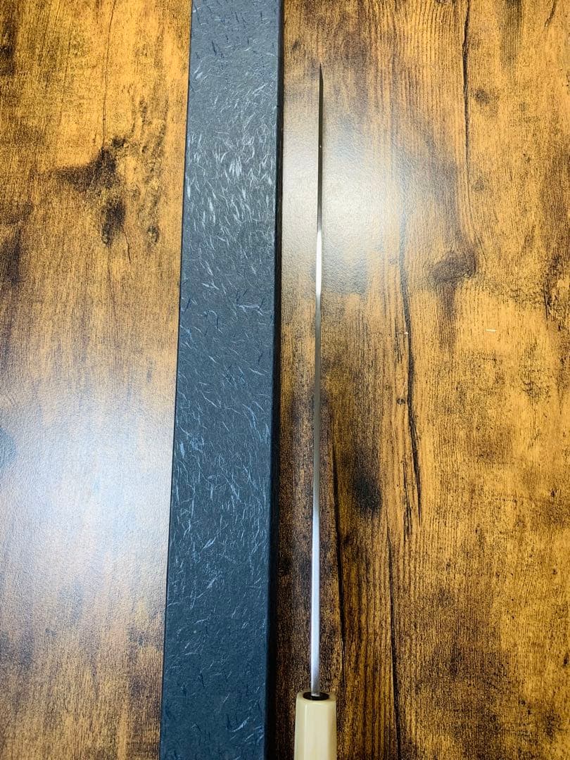 玄海正国 蛸引 先丸　包丁　水本焼 尺　鏡面　黒檀白水牛銀巻柄