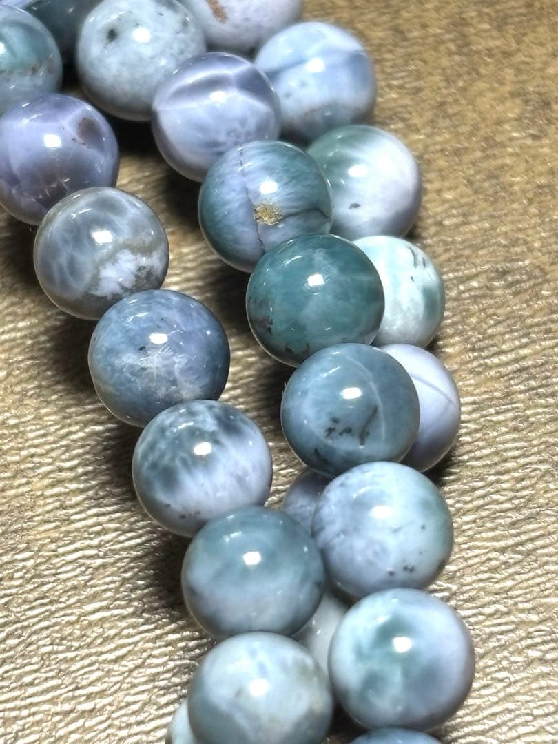 天然石ブレスレット　パープルラリマー3連ブレス約5.5㎜（新品未使用） 【幻】