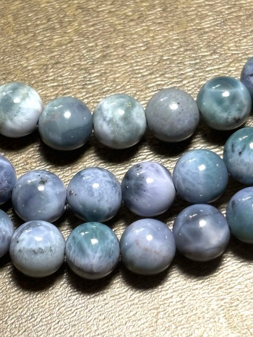 天然石ブレスレット　パープルラリマー3連ブレス約5.5㎜（新品未使用） 【幻】