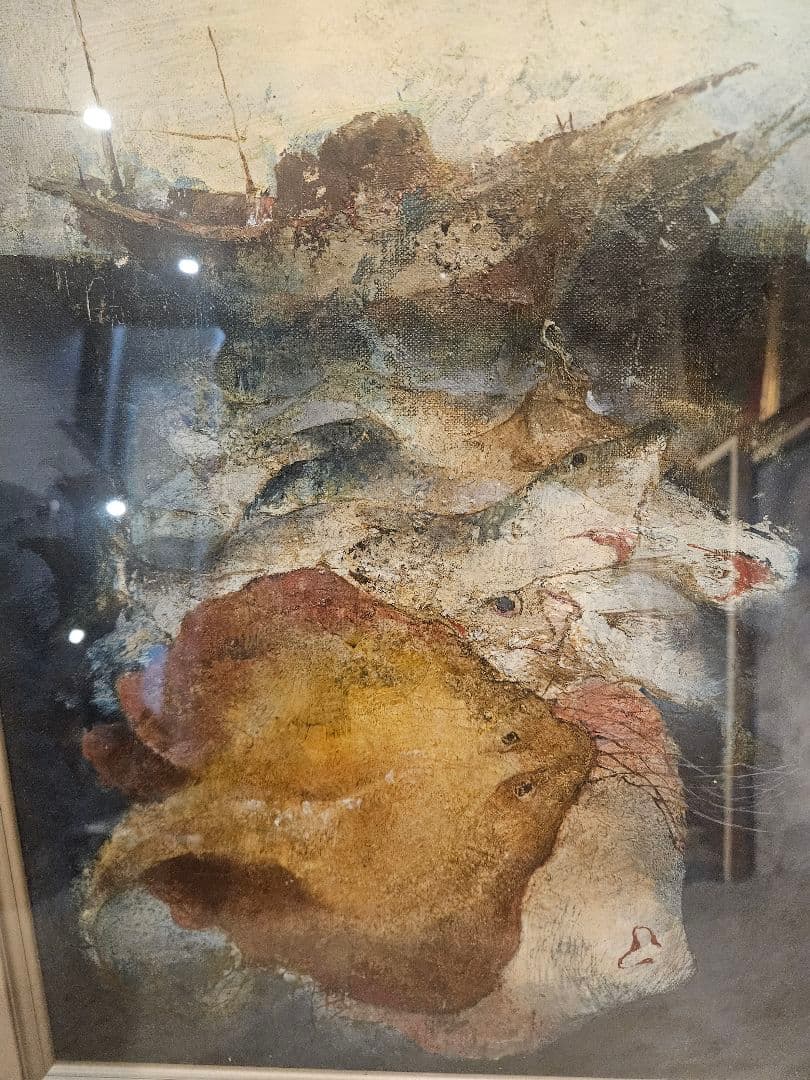 工藤和男『漁群』油彩 6号 朝日画廊取扱い 稀少作品