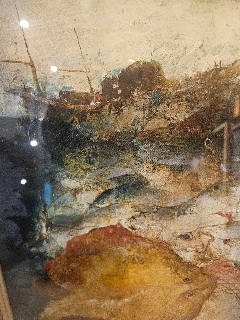 工藤和男『漁群』油彩 6号 朝日画廊取扱い 稀少作品