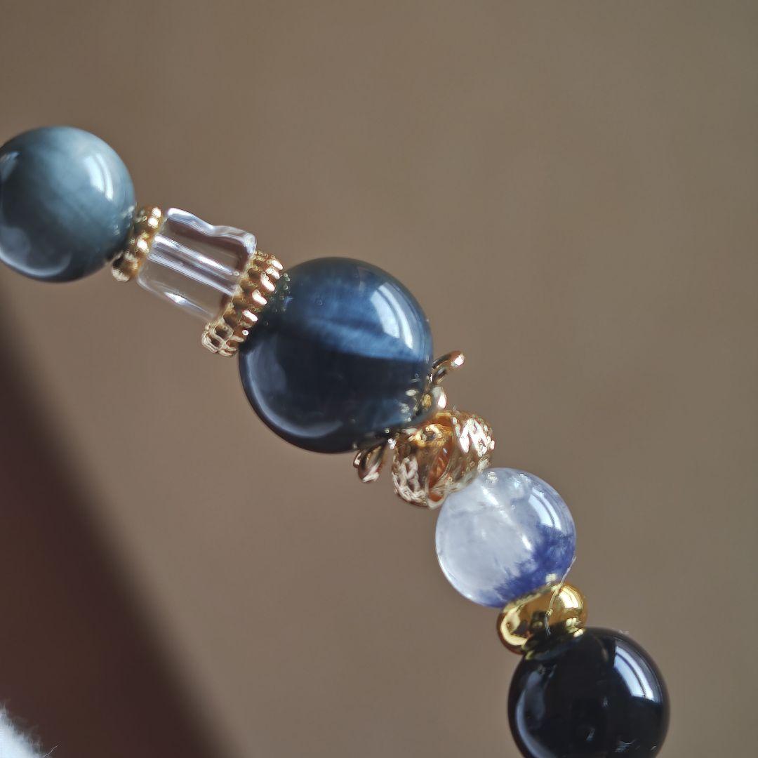 ブルータイガーアイ、タンザナイト、デュモルチェライトインクオーツ、イーグル