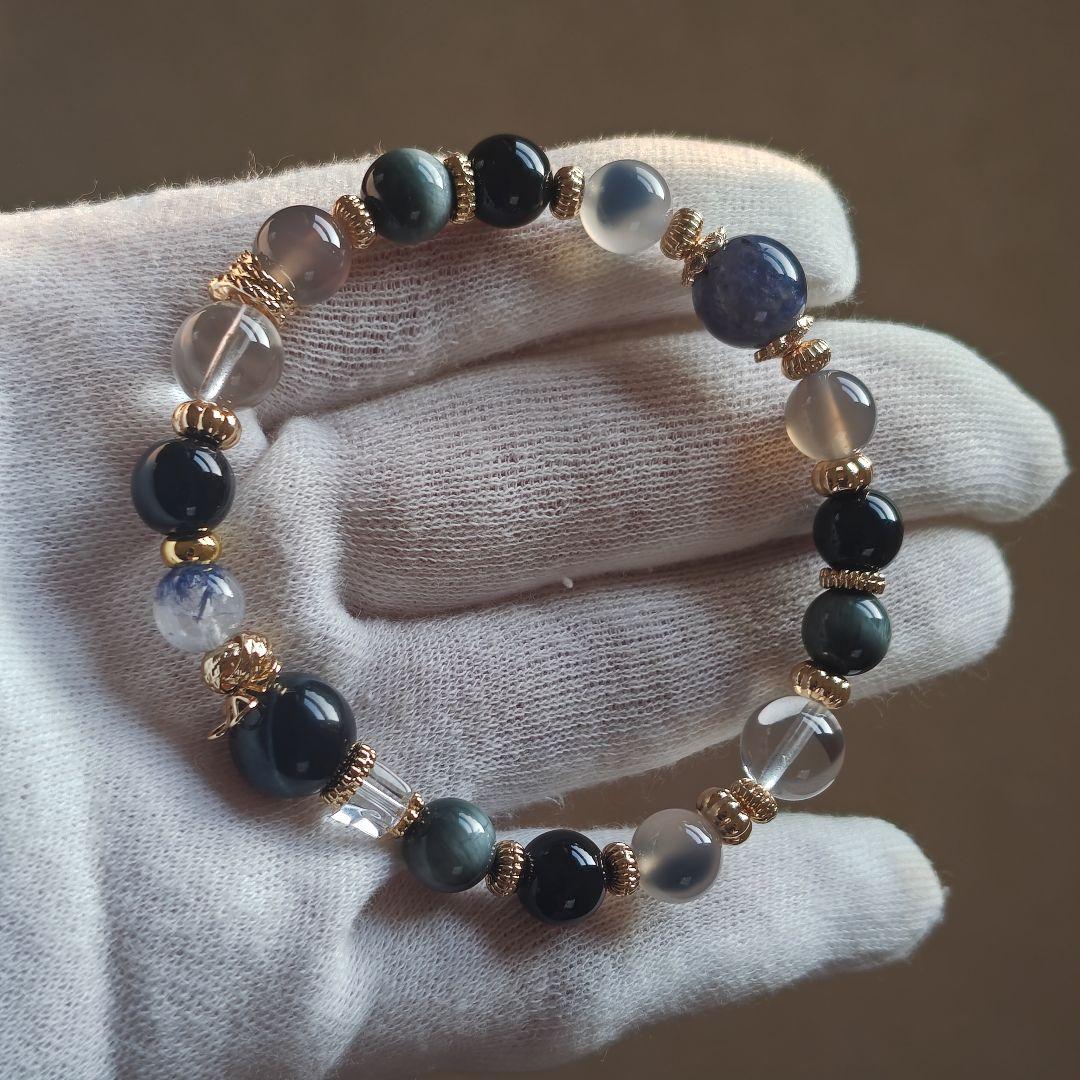 ブルータイガーアイ、タンザナイト、デュモルチェライトインクオーツ、イーグル