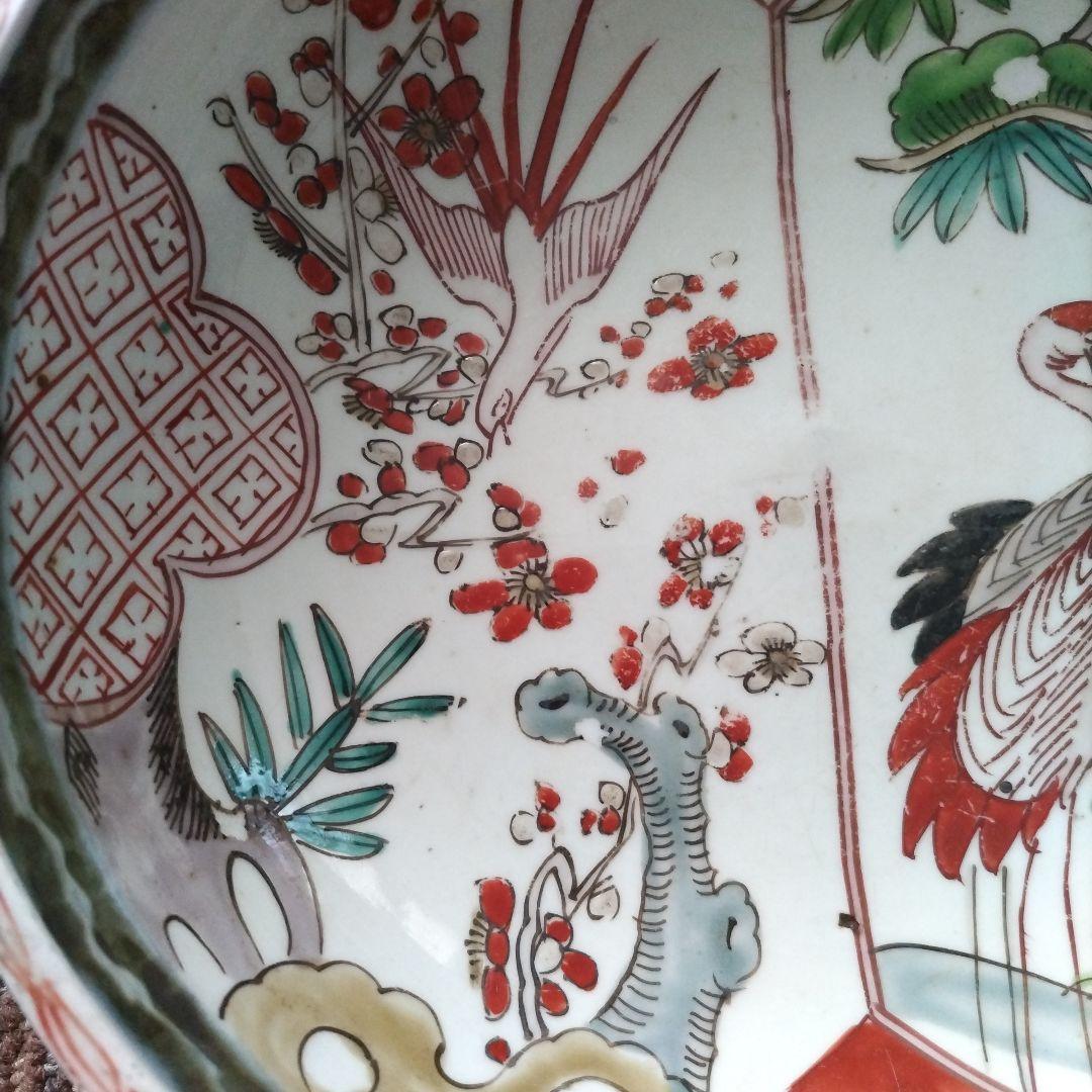 明治伊万里　花鳥文様　中鉢　７寸