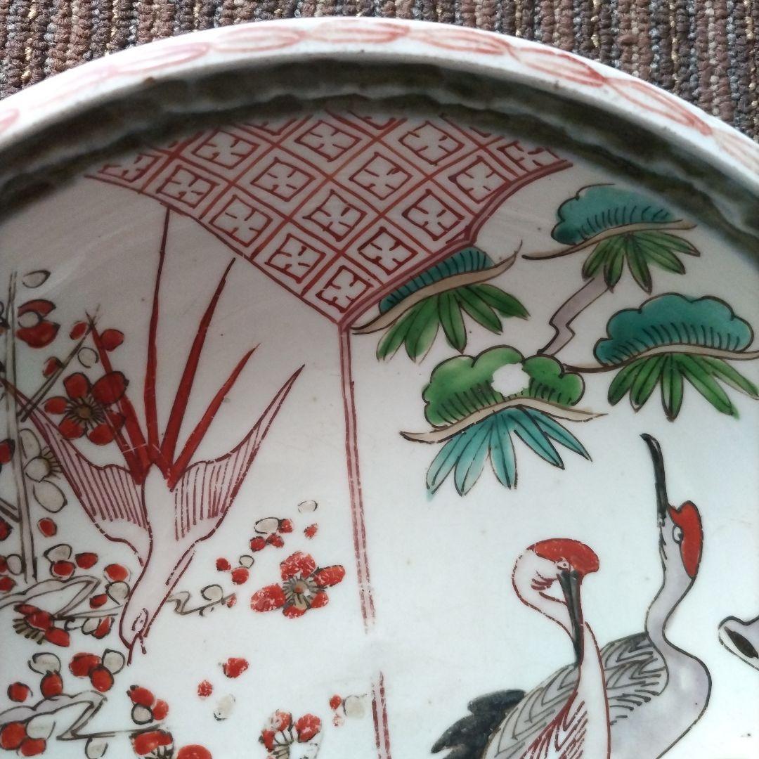 明治伊万里　花鳥文様　中鉢　７寸