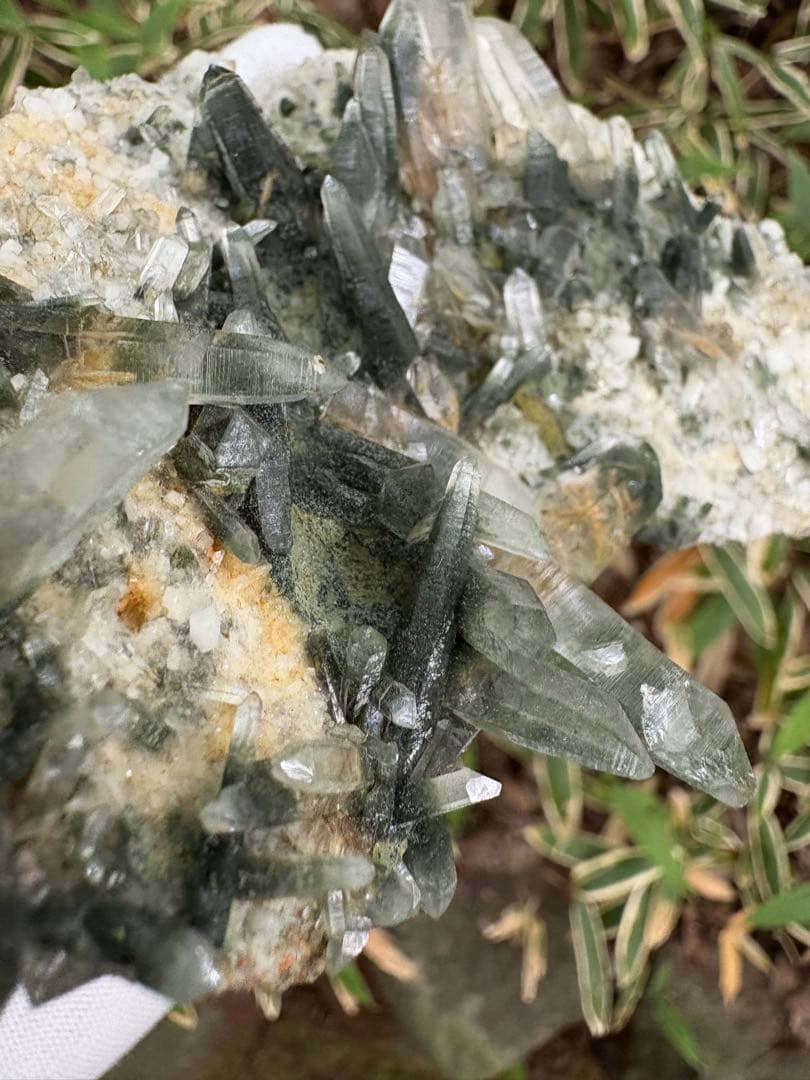 【匿名発送】ガネッシュヒマール産 クローライト、アンフィボール内包水晶