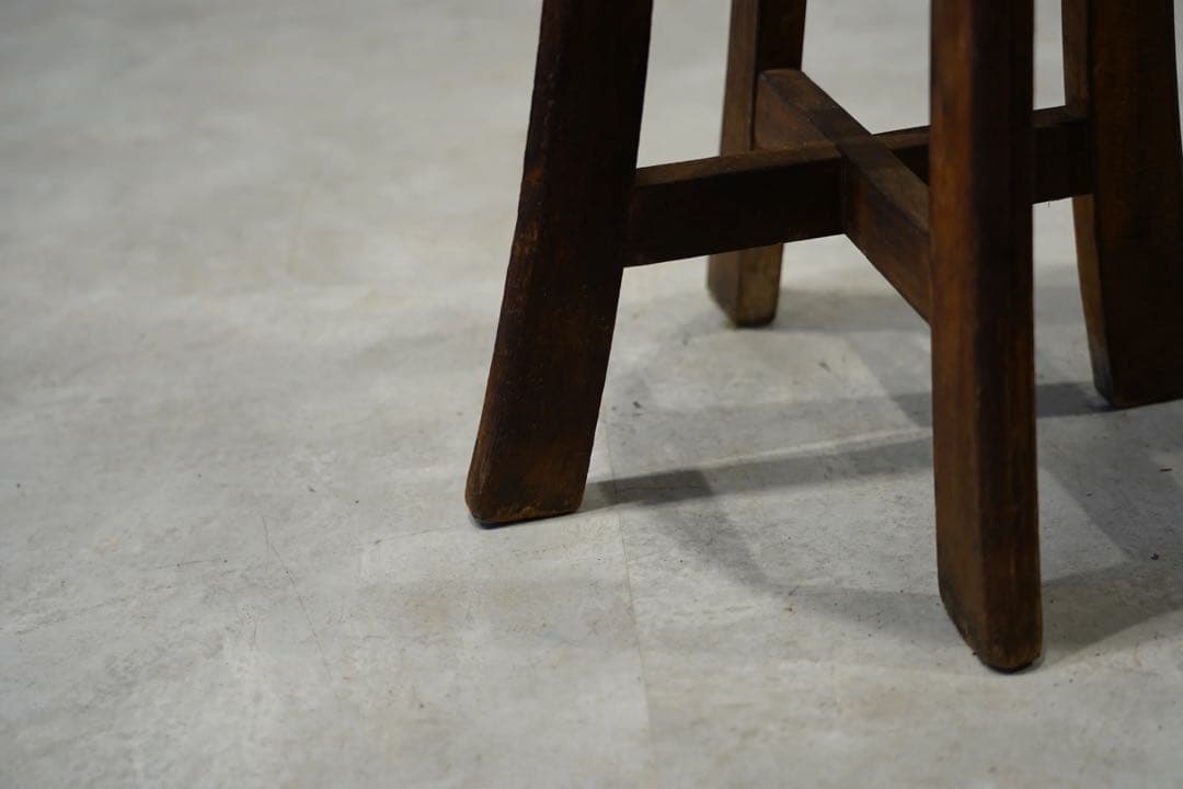 丸スツール　木製椅子　昭和レトロ　チェア　古木