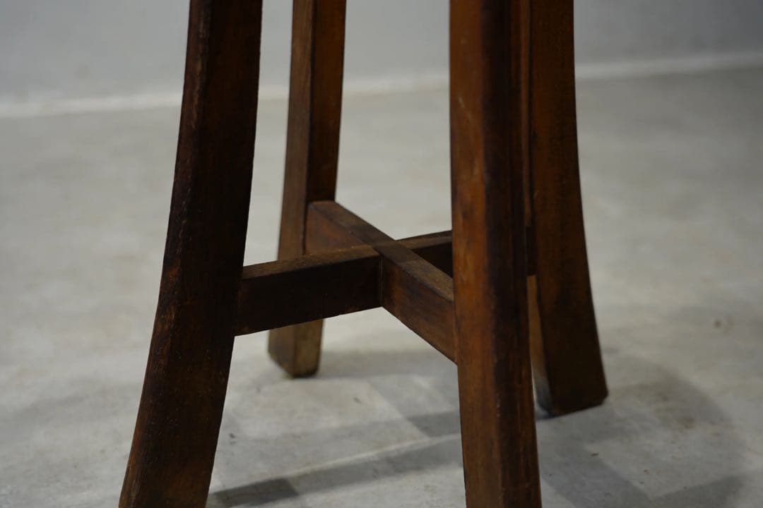丸スツール　木製椅子　昭和レトロ　チェア　古木