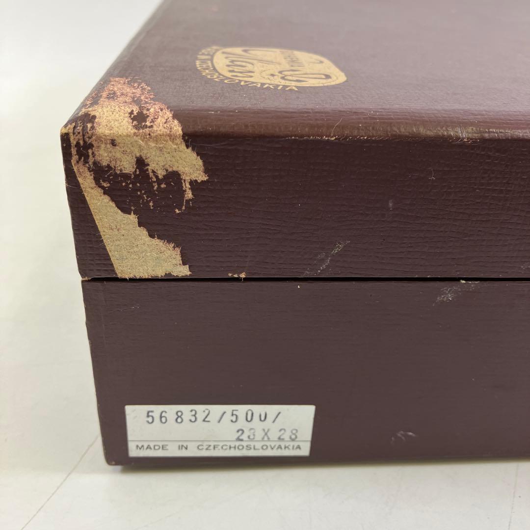 【未使用】 ボヘミアンガラス 大皿 専用ボックスケース付き