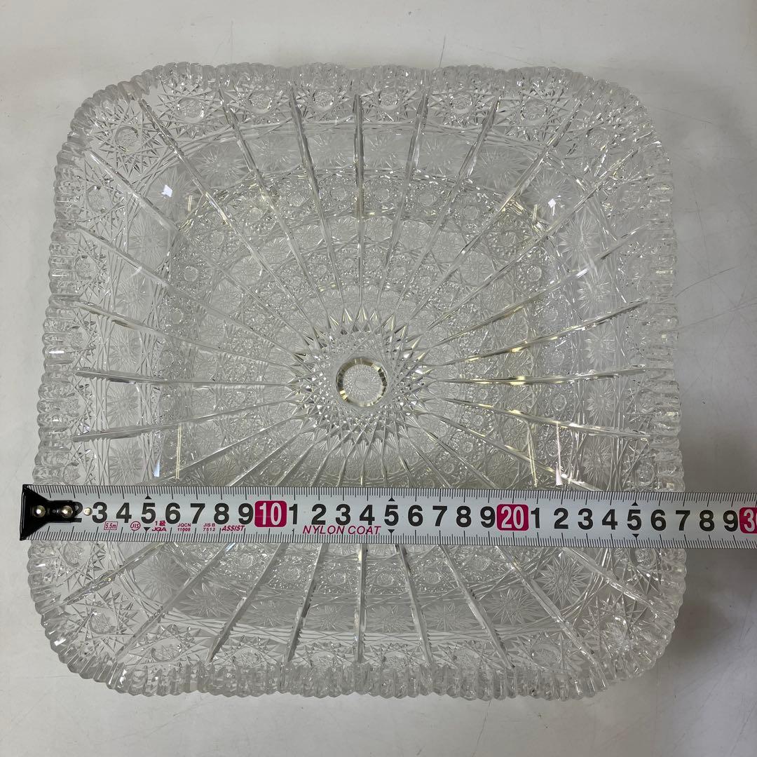 【未使用】 ボヘミアンガラス 大皿 専用ボックスケース付き