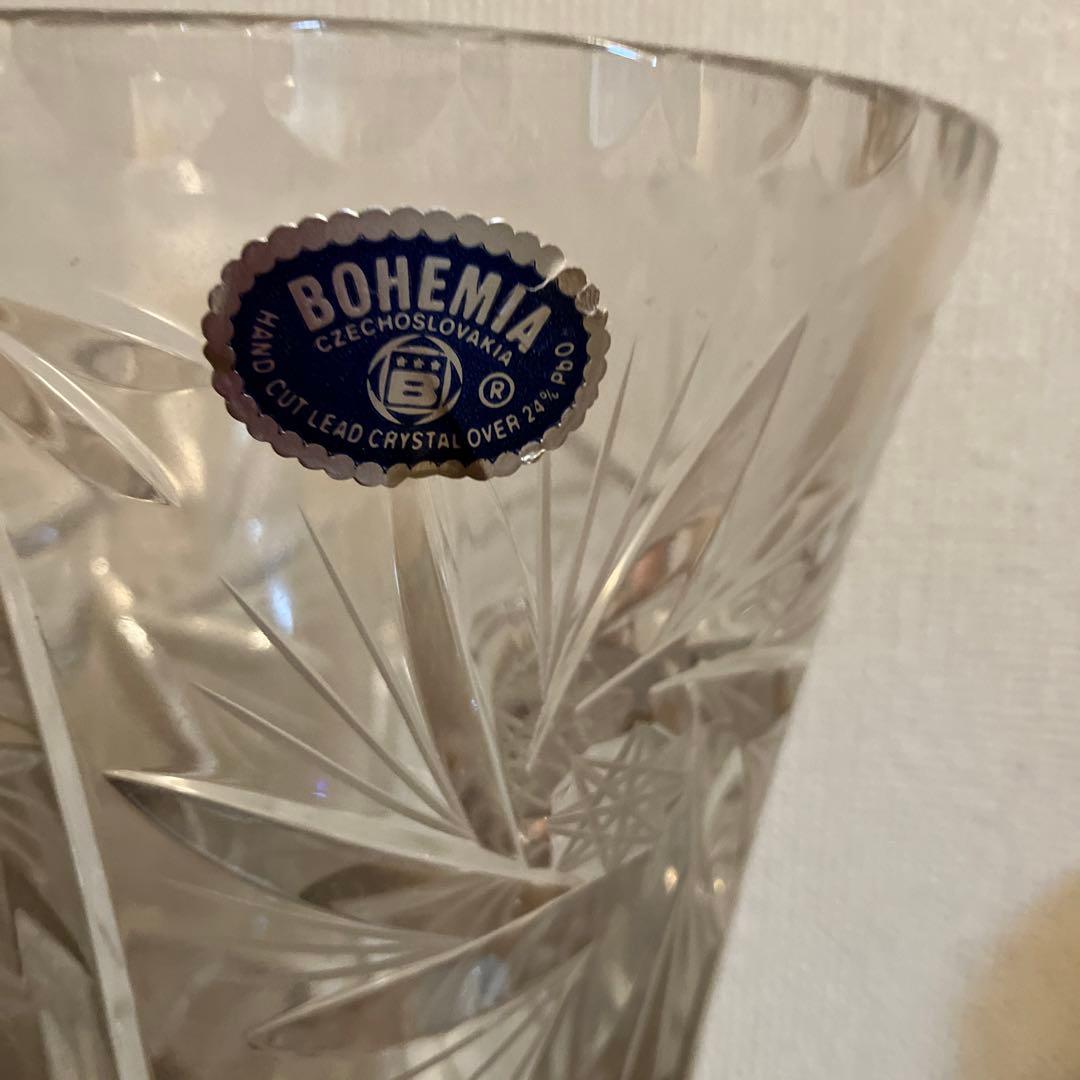 ［美品］ボヘミアクリスタル花瓶