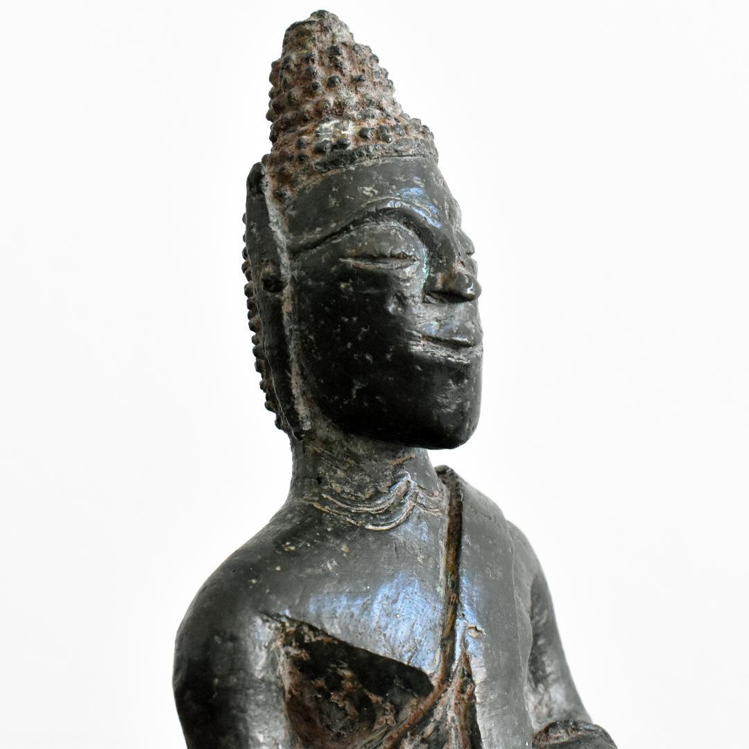 17世紀 東南アジア ラオス ランサーン王朝期 青銅製仏像 /古銅/鋳造/金銅仏