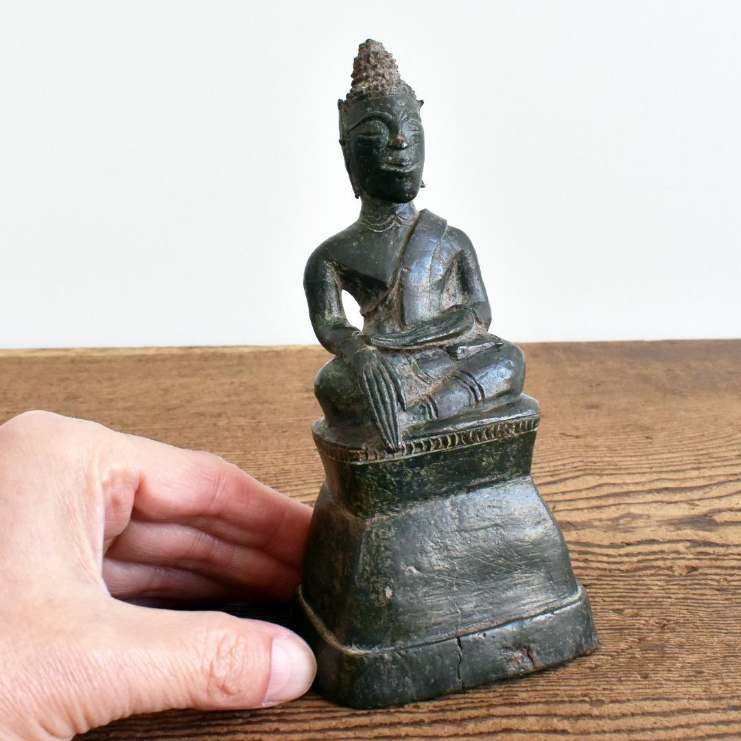 17世紀 東南アジア ラオス ランサーン王朝期 青銅製仏像 /古銅/鋳造/金銅仏