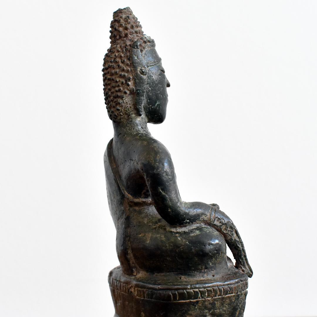 17世紀 東南アジア ラオス ランサーン王朝期 青銅製仏像 /古銅/鋳造/金銅仏