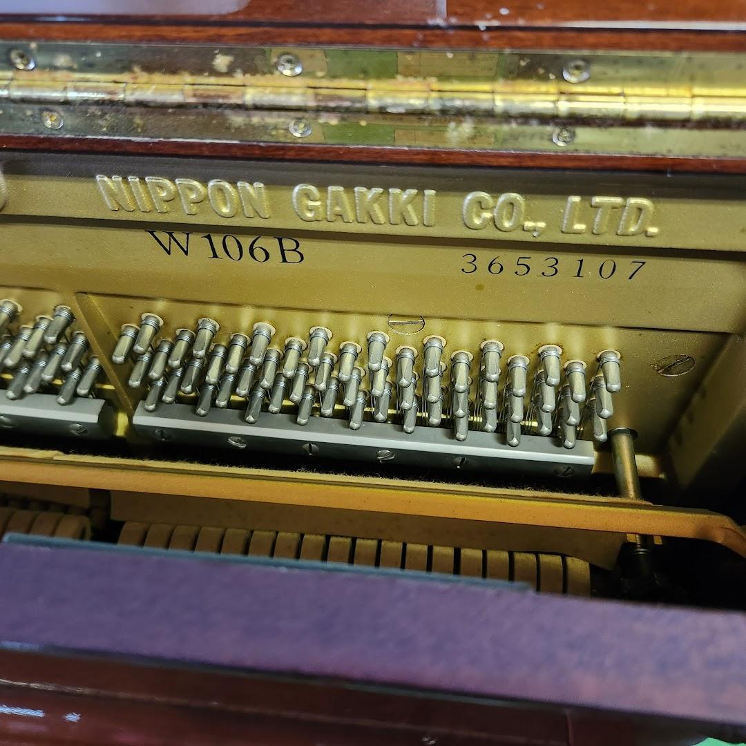 YAMAHA W106B アップライトピアノ 猫脚 木目 椅子付き ヤマハ