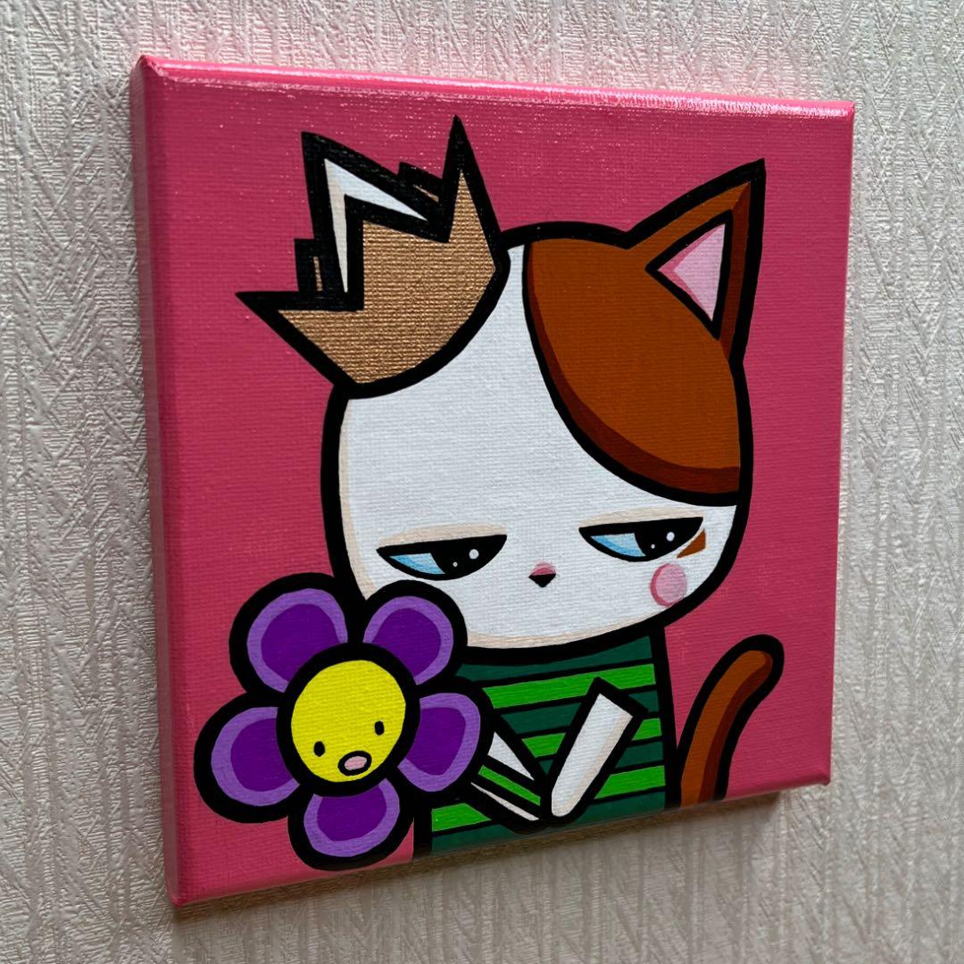 「大丈夫だよ」｜イーゼル付き絵画 原画 動物画 猫の絵 イラスト ドローイング