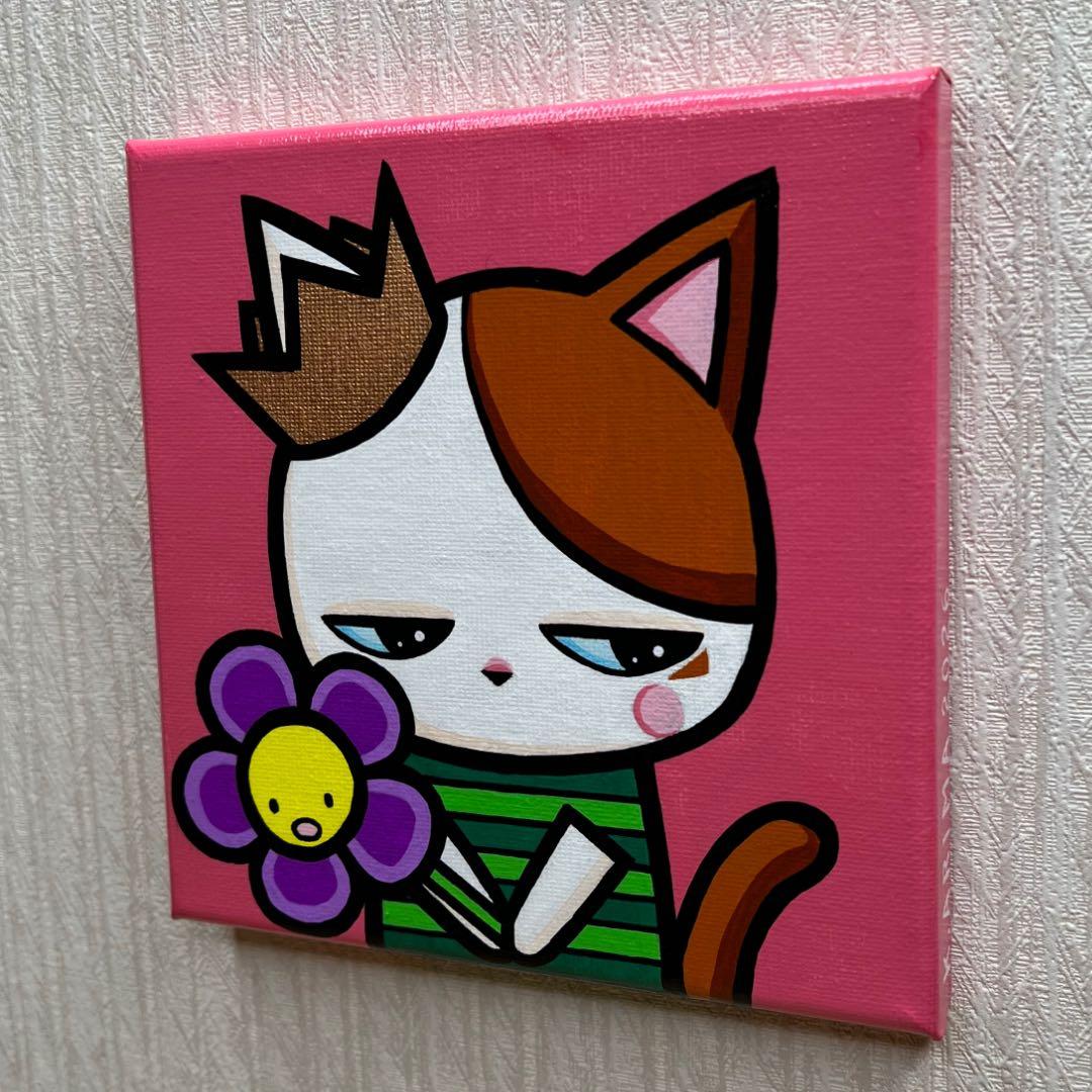 「大丈夫だよ」｜イーゼル付き絵画 原画 動物画 猫の絵 イラスト ドローイング