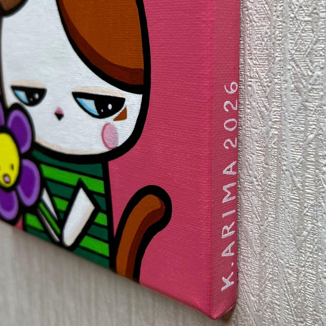 「大丈夫だよ」｜イーゼル付き絵画 原画 動物画 猫の絵 イラスト ドローイング