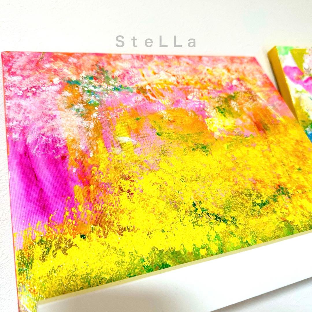 フラワーアート　花の絵　抽象画　壁掛け　インテリア　幸せ絵画　癒し　お洒落　絵画