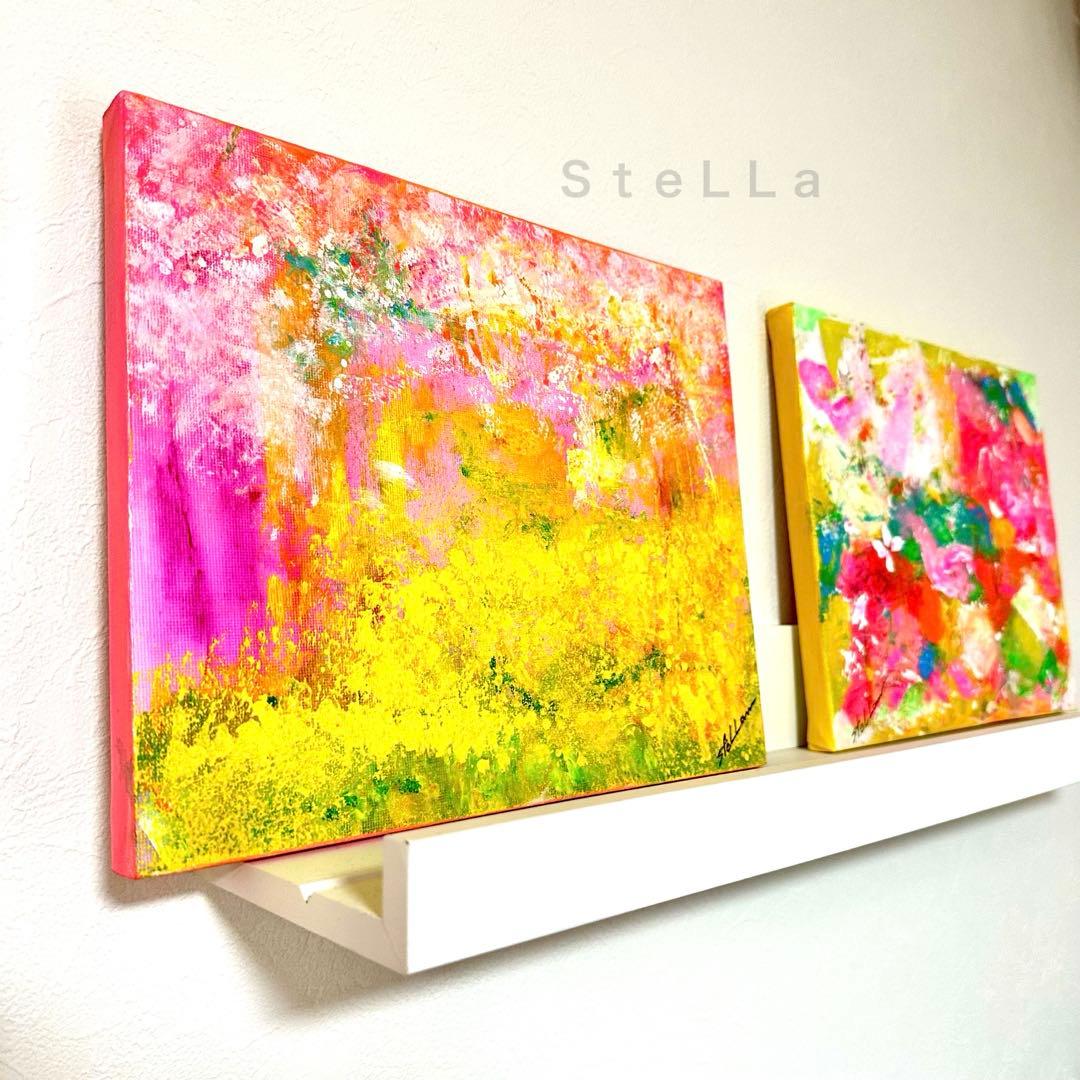 フラワーアート　花の絵　抽象画　壁掛け　インテリア　幸せ絵画　癒し　お洒落　絵画