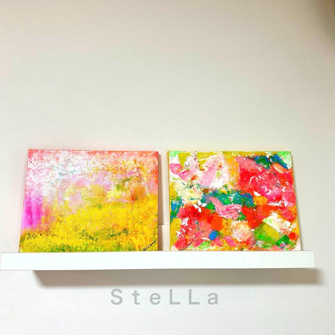 フラワーアート　花の絵　抽象画　壁掛け　インテリア　幸せ絵画　癒し　お洒落　絵画