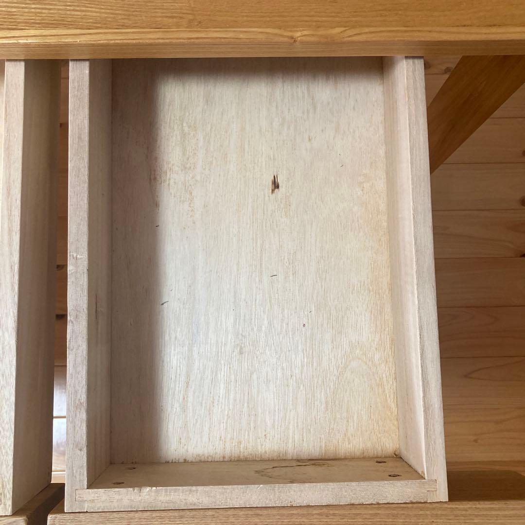 無印良品　タモ材　学習机　木製テーブル　引き出し付き