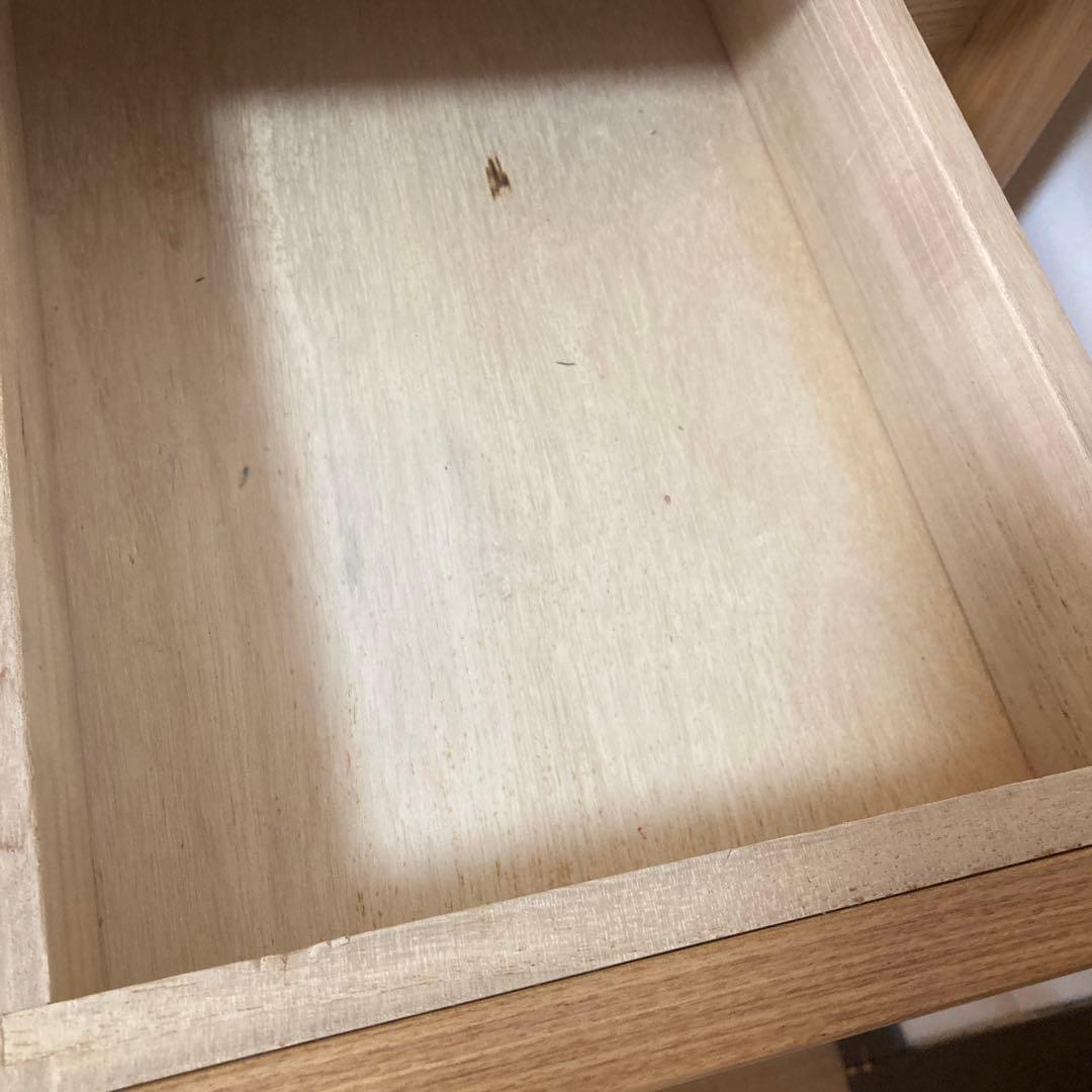 無印良品　タモ材　学習机　木製テーブル　引き出し付き