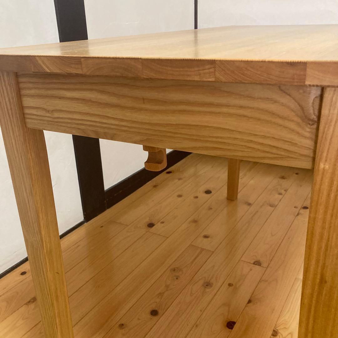 無印良品　タモ材　学習机　木製テーブル　引き出し付き