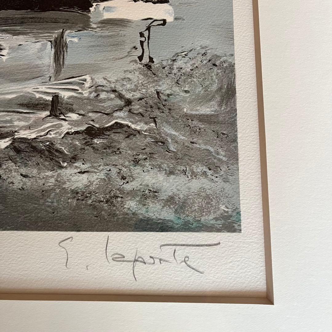 ジョルジュ・ラポルト　「夕べの帆船」　リトグラフ