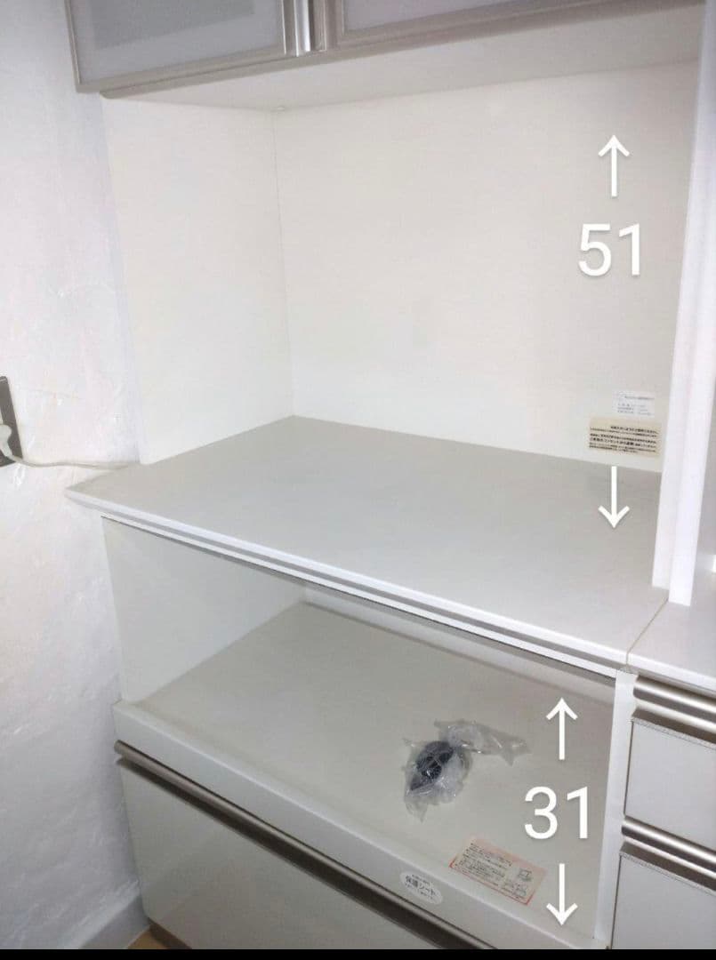 未使用 ホワイト 食器棚 大容量