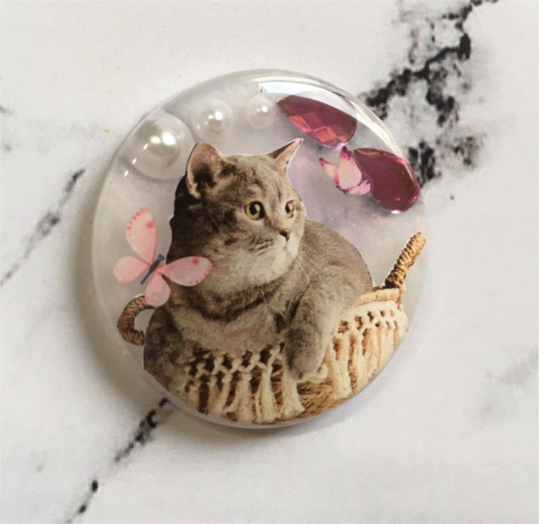 レジンヘアゴム♡パールとビジュー猫ちゃん・再販不可