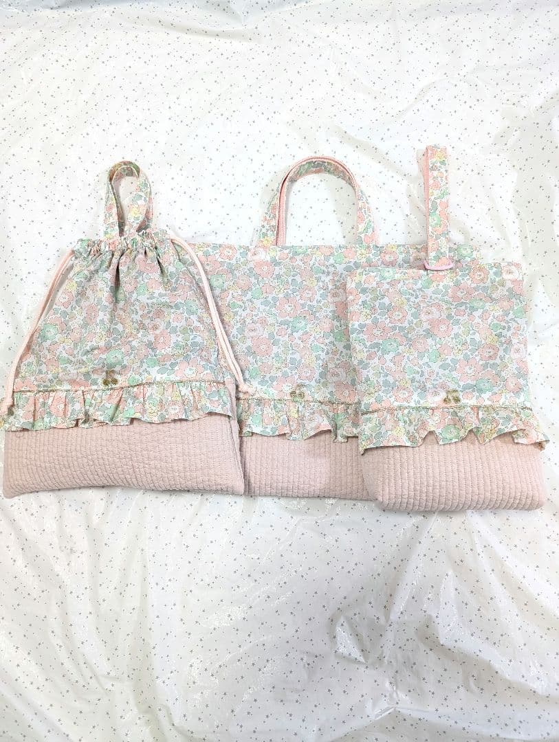 リバティ　レッスンバッグ上履き入れ体操服袋 ハンドメイド　ベッツィ×ヌビ
