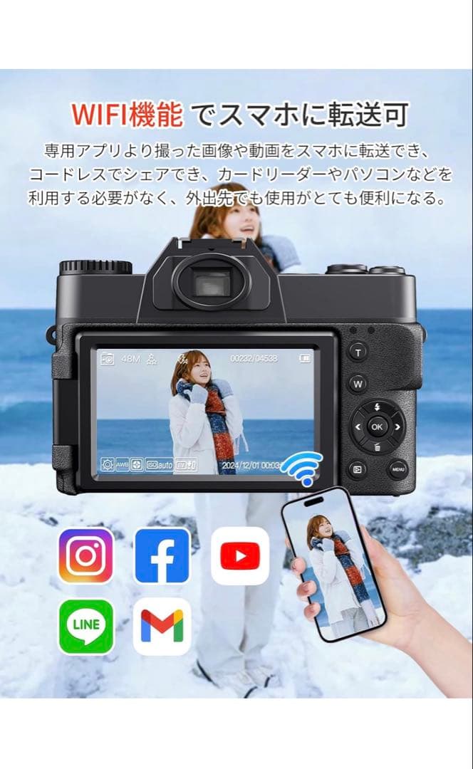 4Kデジタルカメラ Wi-Fi機能 32GB