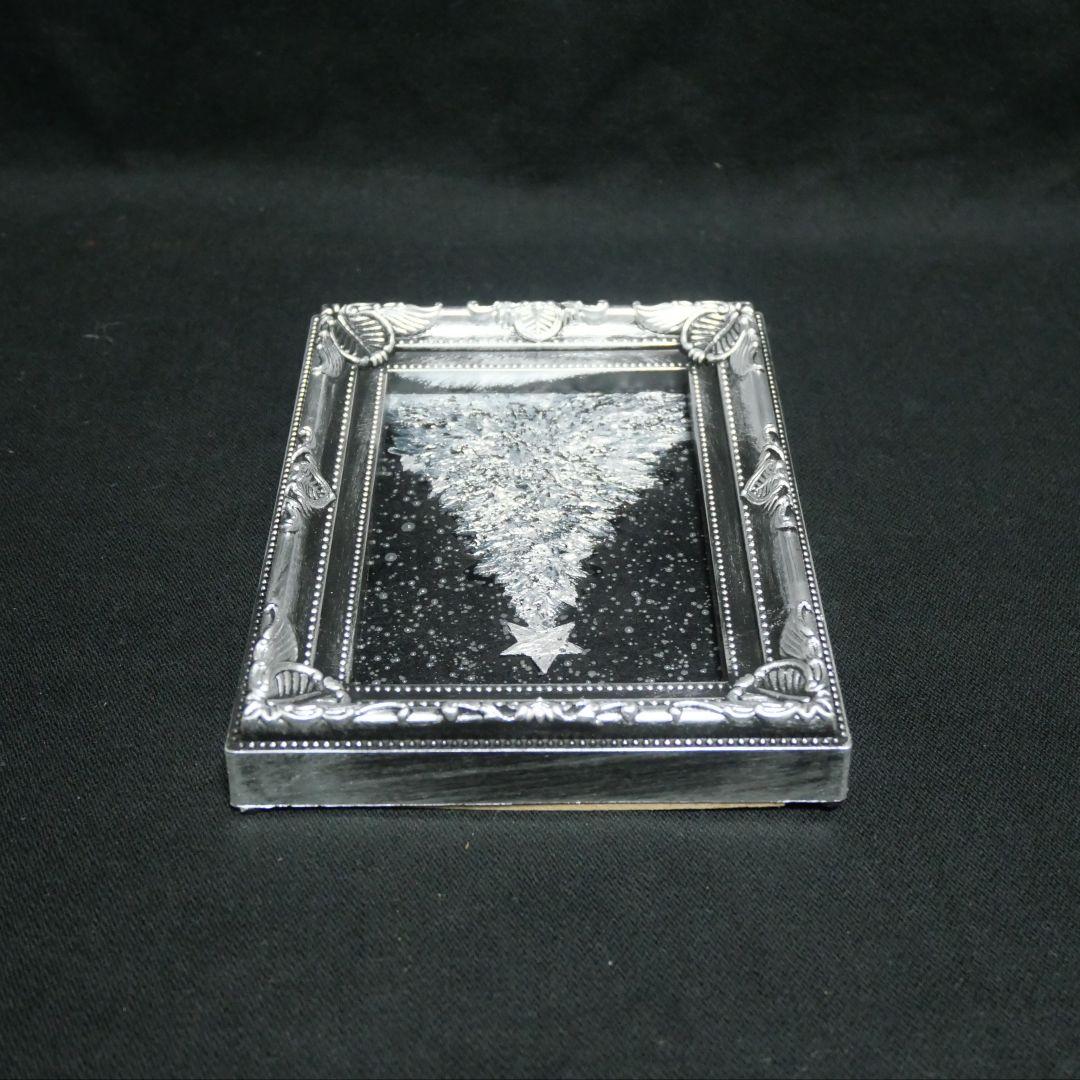 【銀色クリスマスツリー】絵画 油彩 油彩画 絵 油絵