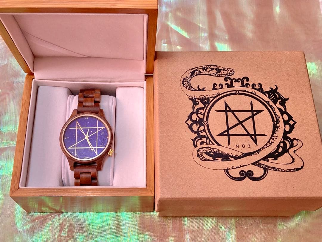 新品未使用 NOZ 腕時計 クオーツモデル ラピスラズリ ウォールナット 天然石