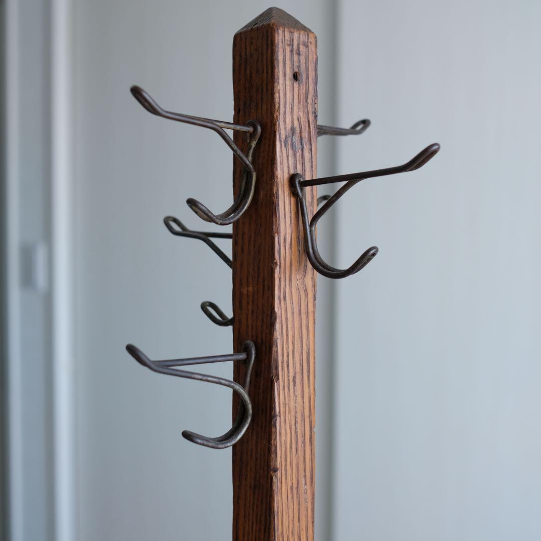 20世紀前期 アメリカ アンティーク 木製 ハンガー スタンド ヴィンテージ