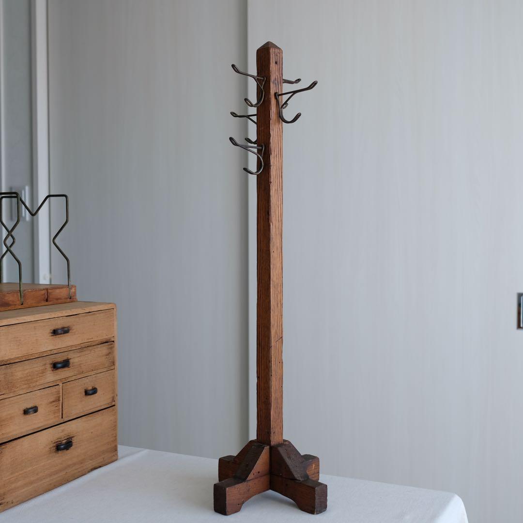 20世紀前期 アメリカ アンティーク 木製 ハンガー スタンド ヴィンテージ