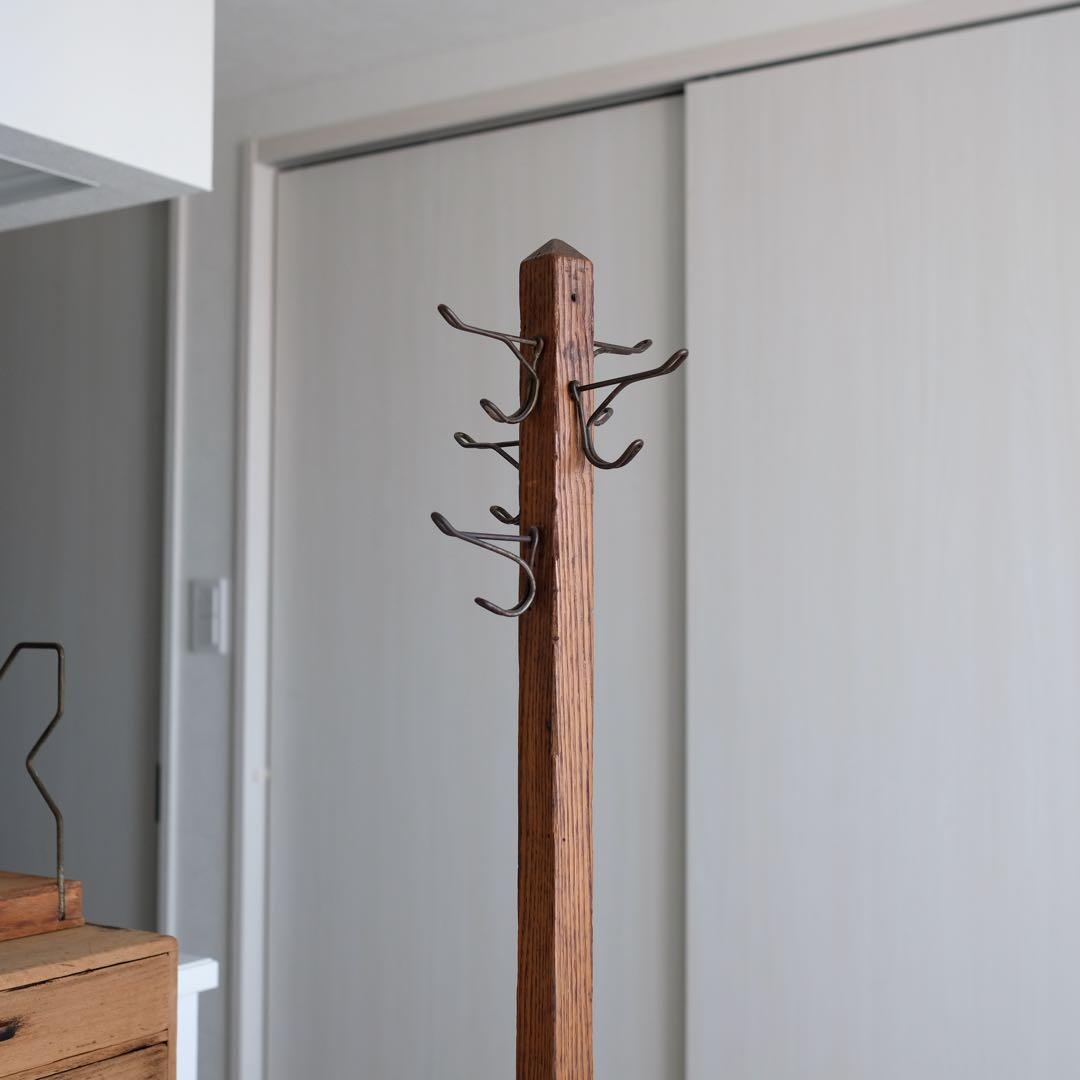 20世紀前期 アメリカ アンティーク 木製 ハンガー スタンド ヴィンテージ