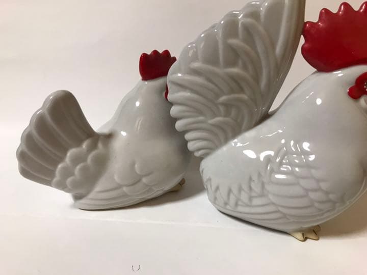 九谷焼 アンティーク 鶏 置物 陶器 骨董