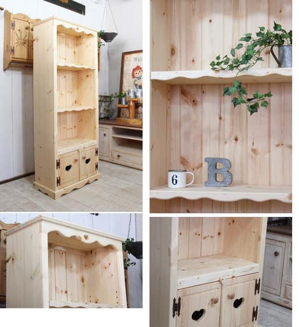 ハンドメイド　ハートのブックシェルフ　本棚