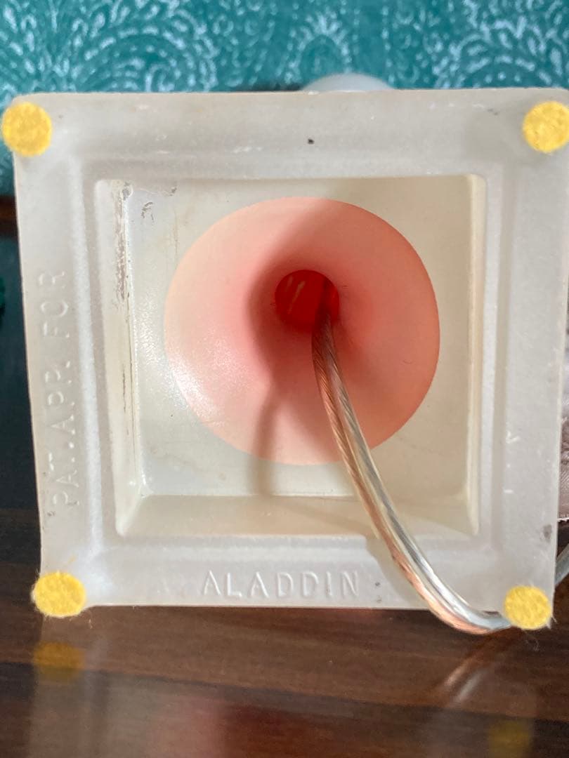 米国　アンティーク　アラジン　フロンズガラス　テーブルランプ