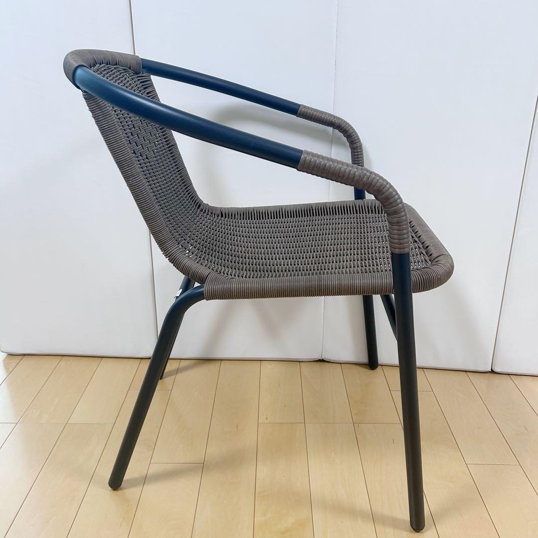 エスニックチェア　ラタン調　人工ラタン　ガーデンチェア　カフェ　軽量アームチェア