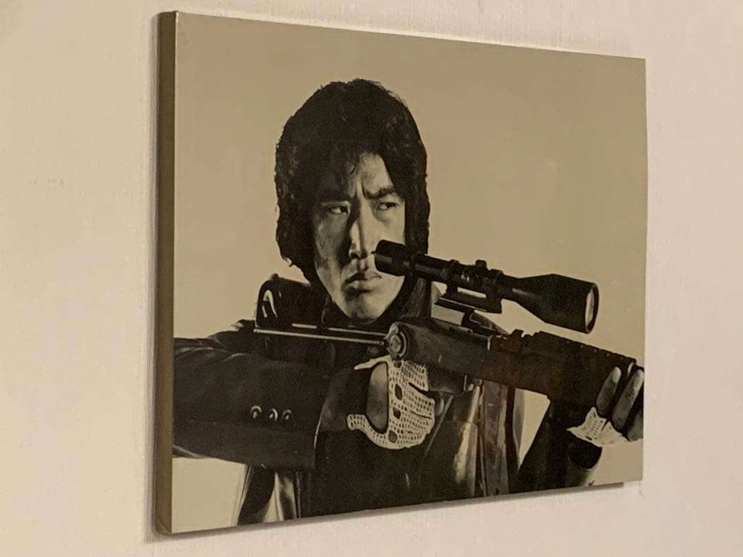 松田優作　木製パネル　ポスター