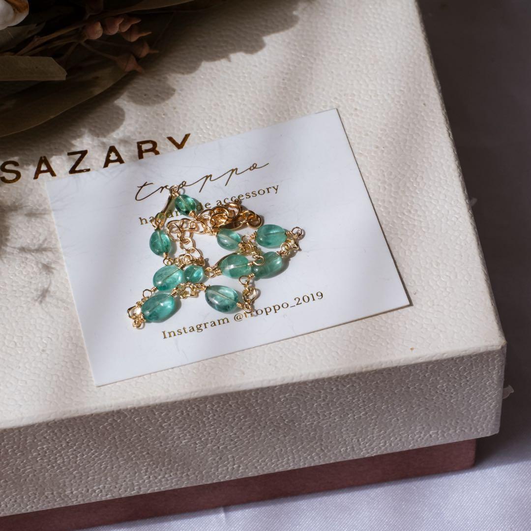 まいまい♦︎14kgfザンビアエメラルドブレスレット