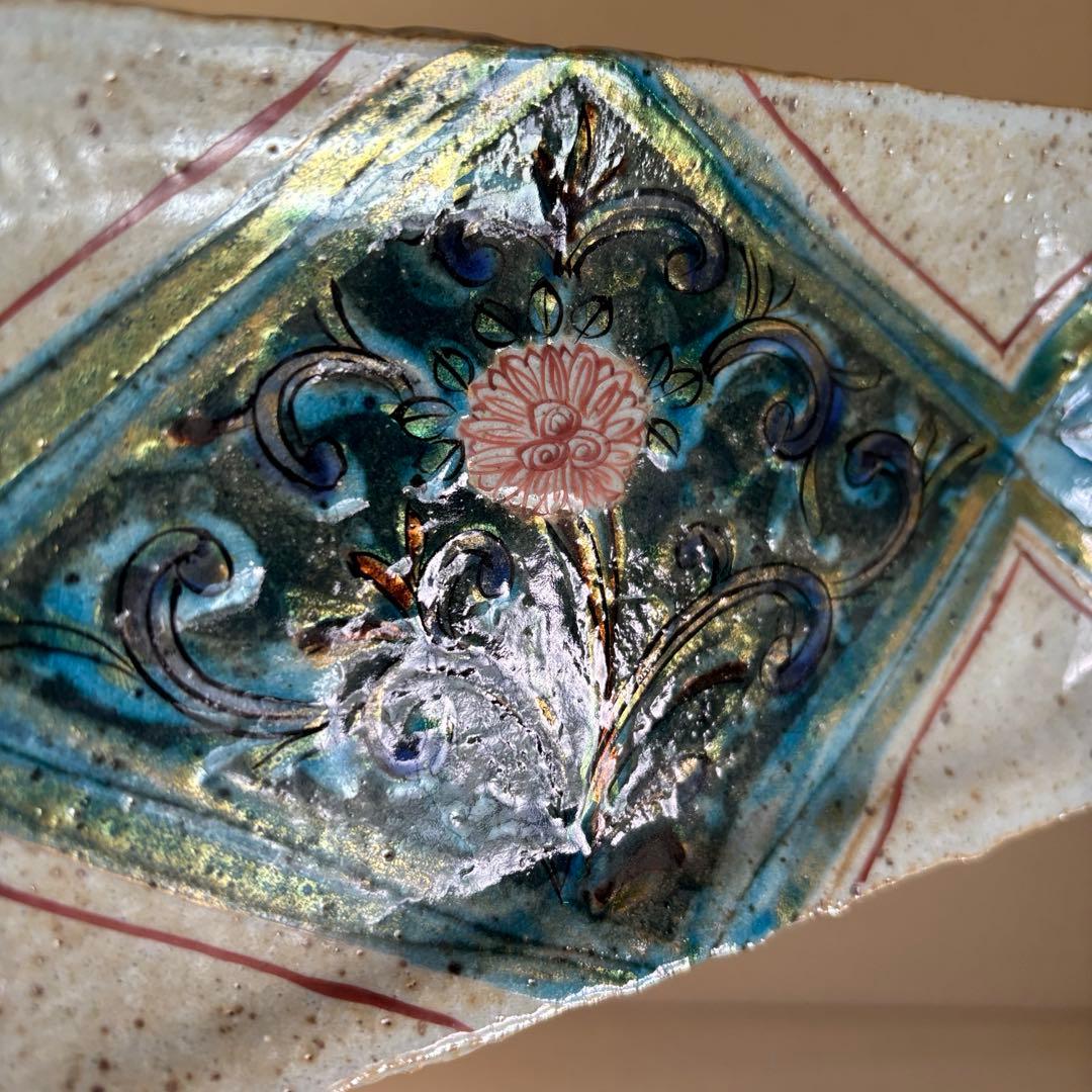 九谷焼 妙泉陶房 長左窯 九谷長左 山本長左 唐草文 長皿 1枚