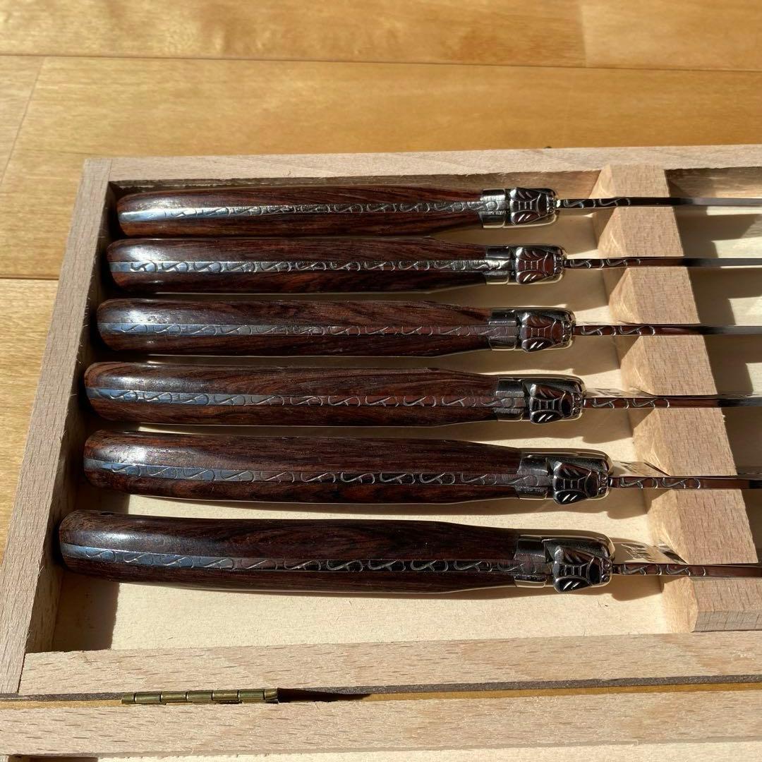 フランス製　ジャンデュボ　ライヨール　テーブルナイフ（6本箱付き）